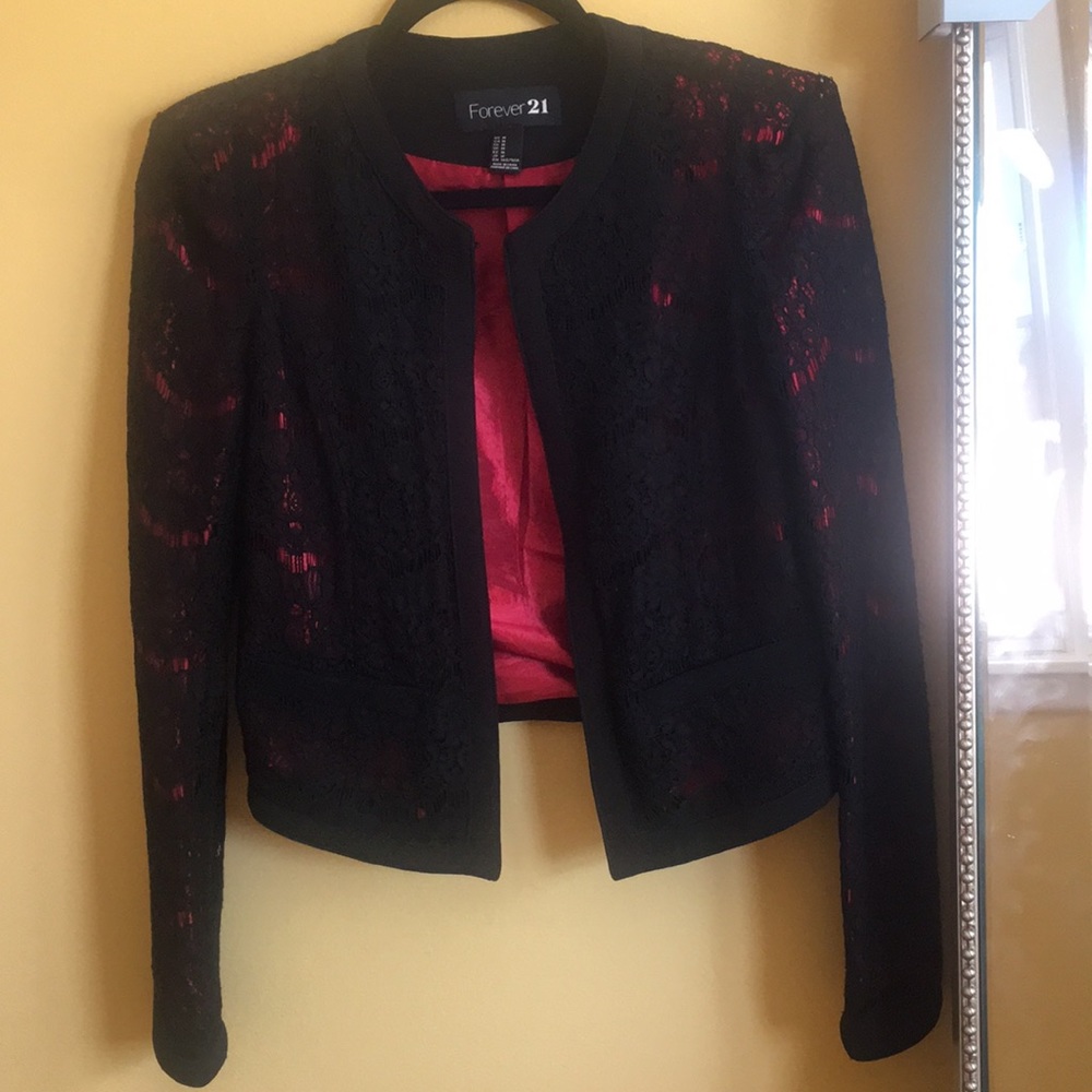 Black and red blazer from Forever 21